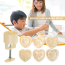 Heart Mooncake Mold Hand Pressure Biscuit Mould Bake Pastry Decor Bakeware