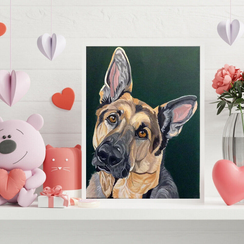 DIY Oil Paint by Numbers Dog Animal Hand Painted Acrylic Drawing Home Decor Kit