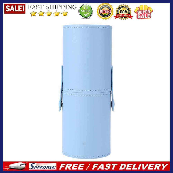 PU Leather Makeup Brush Storage Holder Travel Cosmetic Pens Organizer Cup C