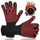 Oven Gloves, Heat Resistant Non-Slip Kitchen Safe Cooking BBQ Gloves (Red)