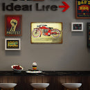 Motorcycle Sheet Metal Drawing Metal Painting Tin Wall Home Poster Bedroom Sign