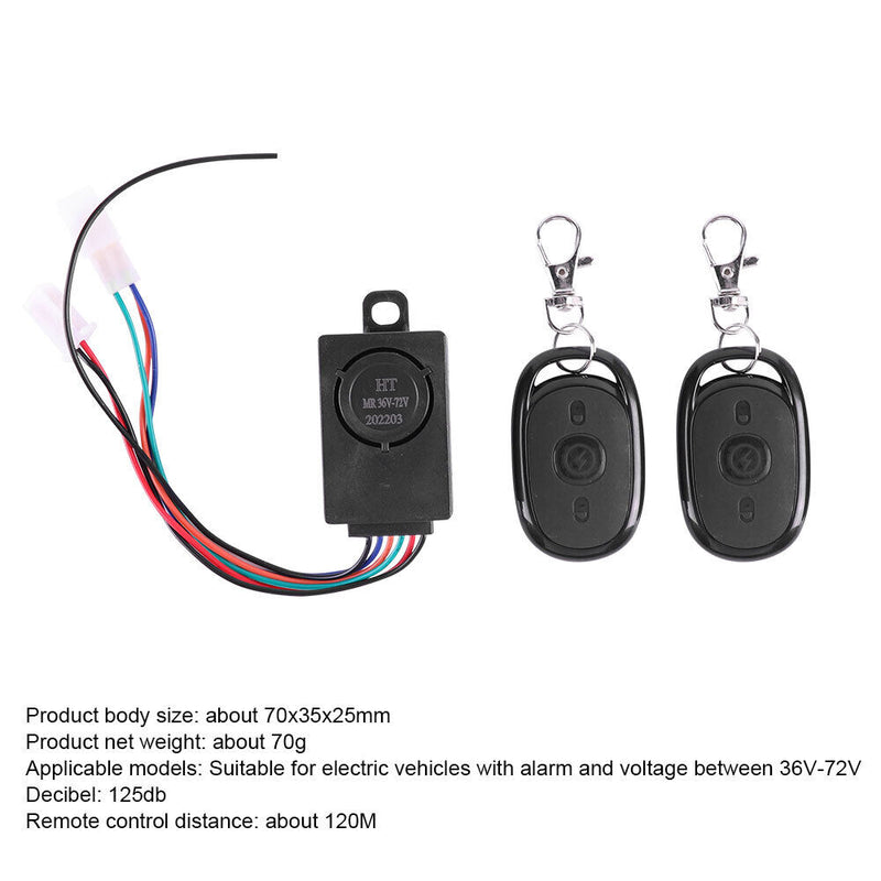 125dB E-bike Alarm Scooter Security Anti Lost Remote Control Alert (A)