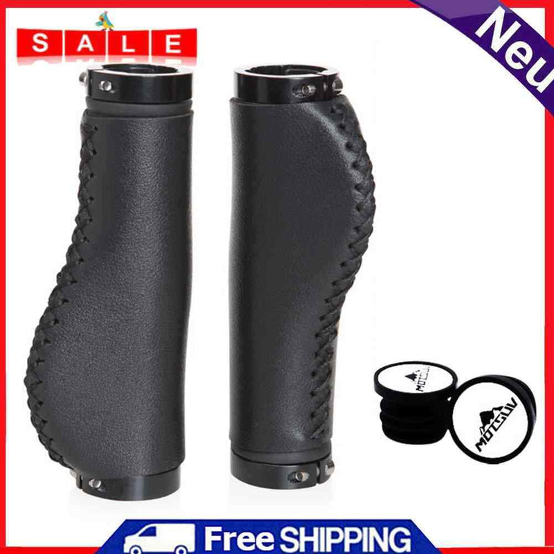 1 Pair PVC Anti-Skid Mountain Bike Ergonomic Handleable Grips Cover with Plugs