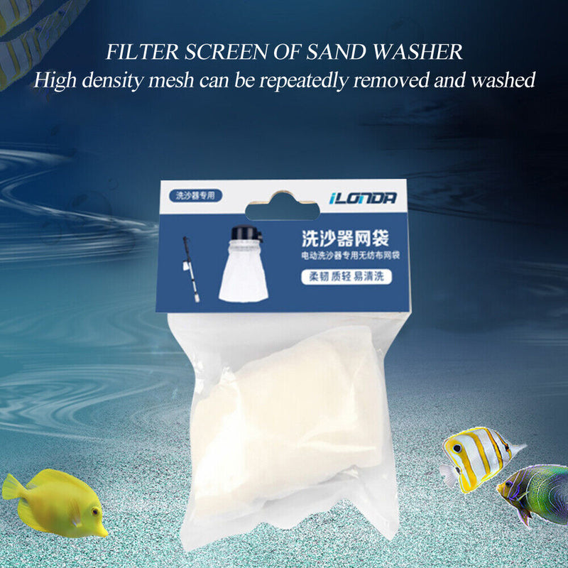 4pcs Non Woven Fish Tank Water Changer Filter Bag Electric Aquarium Sand Washer