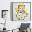 5D DIY Special Shaped Diamond Painting Cat Cup Cross Stitch Embroidery (03)