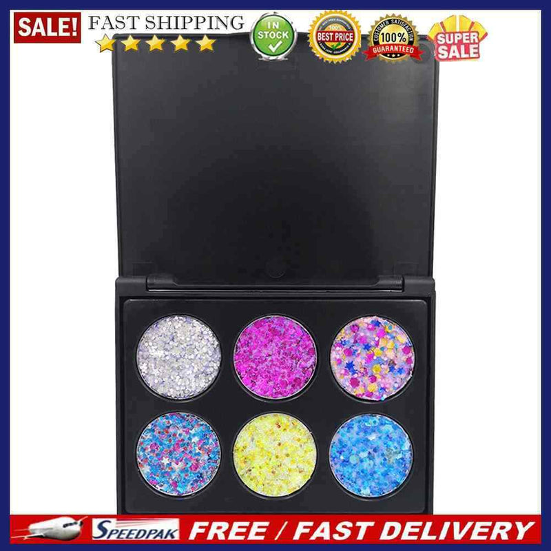 Popfeel 6 Colors Long-lasting Glitter Eyeshadow Pallete Eye Shadow (EK06)