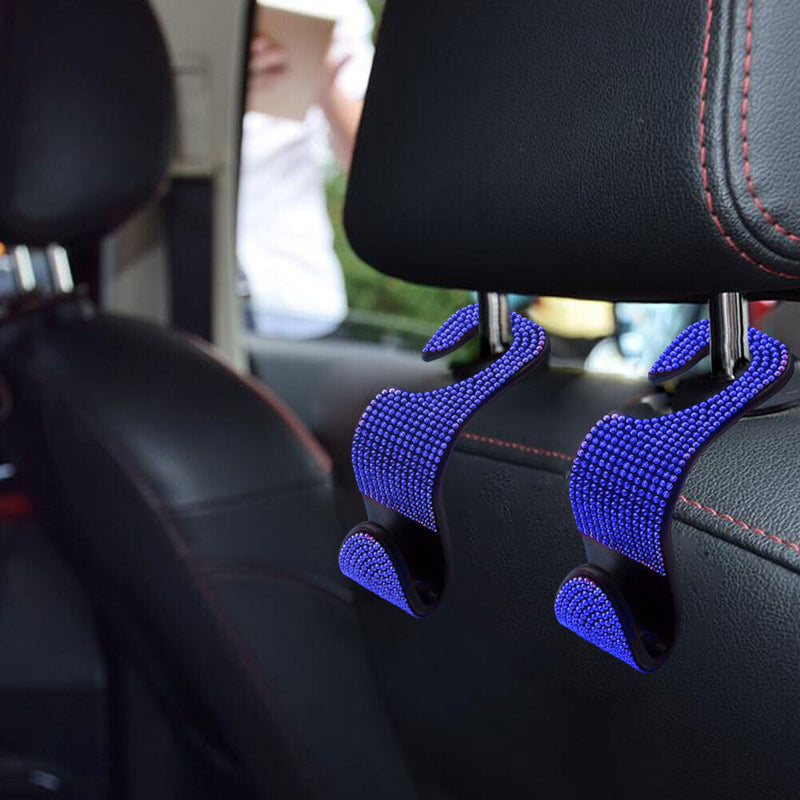 Car Back Seat Hook Bling Rhinestones Crystal Handbag Auto Headrest Hanger Hooks