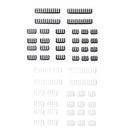 24pcs 6/8/24 Pin Cable Comb for 3.0-3.6mm PC Power Cables Wiring (White)