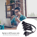 Molex 4 Pin Male to SATA 15 Pin Female Power Supply Cable 1 to 5 Cord 30 Inch