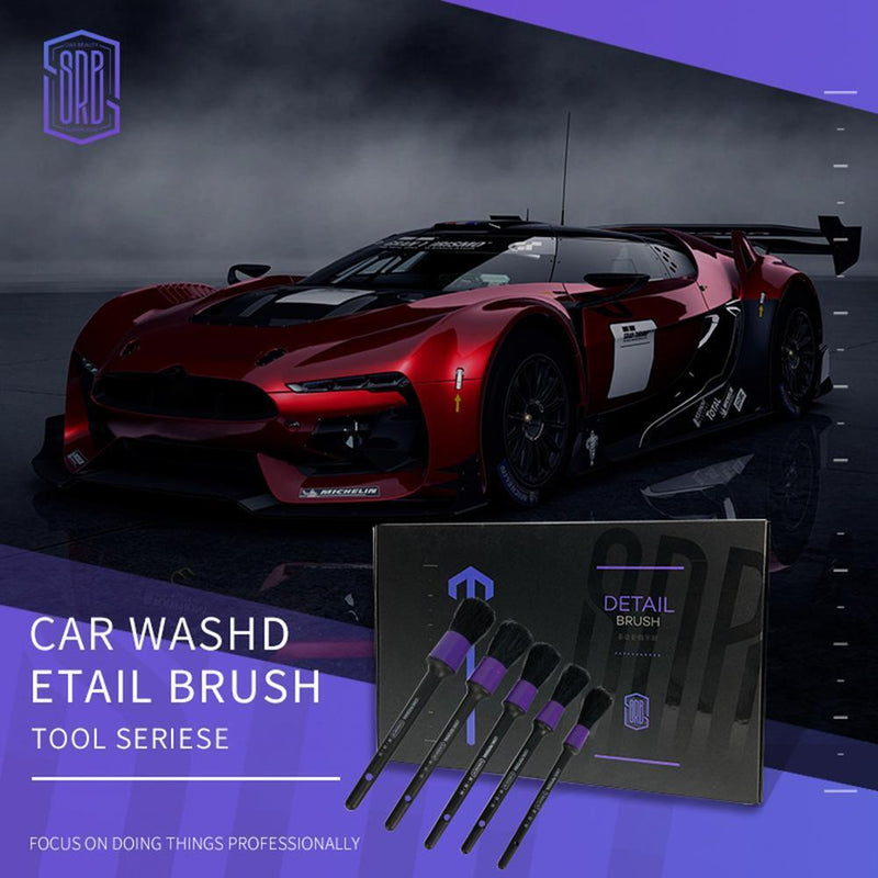 5pcs Car Detailing Brushes Soft Bristle Auto Dashboard Wheel Rim Cleaner Brushes