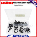 40pcs Fishing Rod Line Guides Eyes Sets Stainless Steel Tip Top Ring Circle Kit