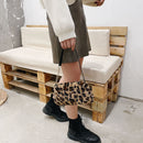 Women Animal Pattern Shoulder Bag Winter Fashion Plush Handbags Female Clutches