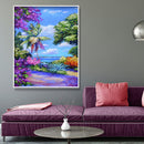 Mosaic Rhinestone Picture Craft DIY Purple Plants Diamond Painting Poster Decor