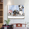 Oil Paint by Numbers Bathtub Dog Canvas Artwork Living Room Picture Decorat