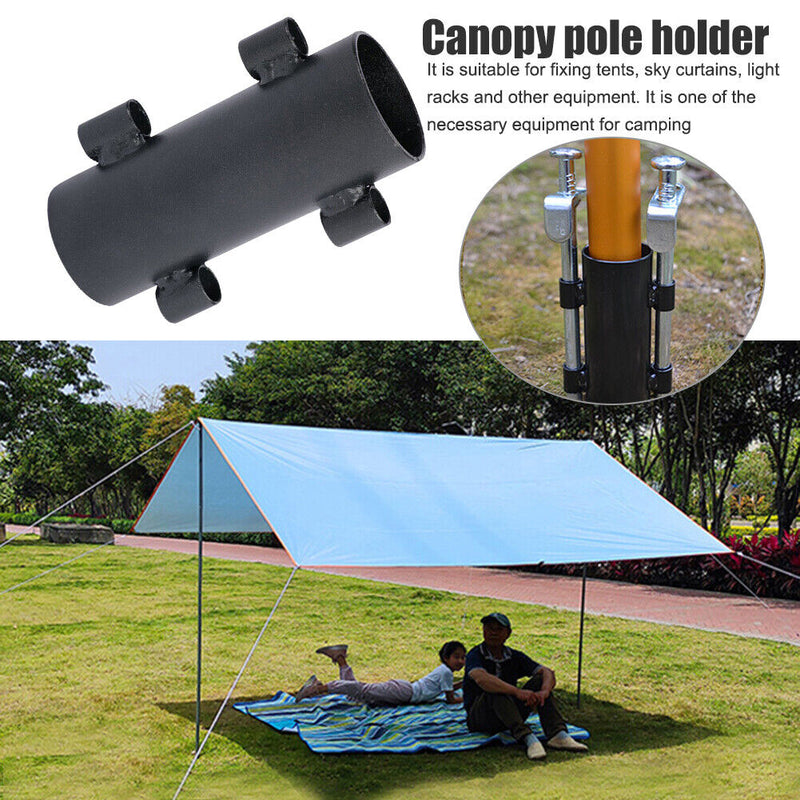 Outdoor Camping Canopy Pole Holder Iron Windproof Rod Fixed Tube Accessories