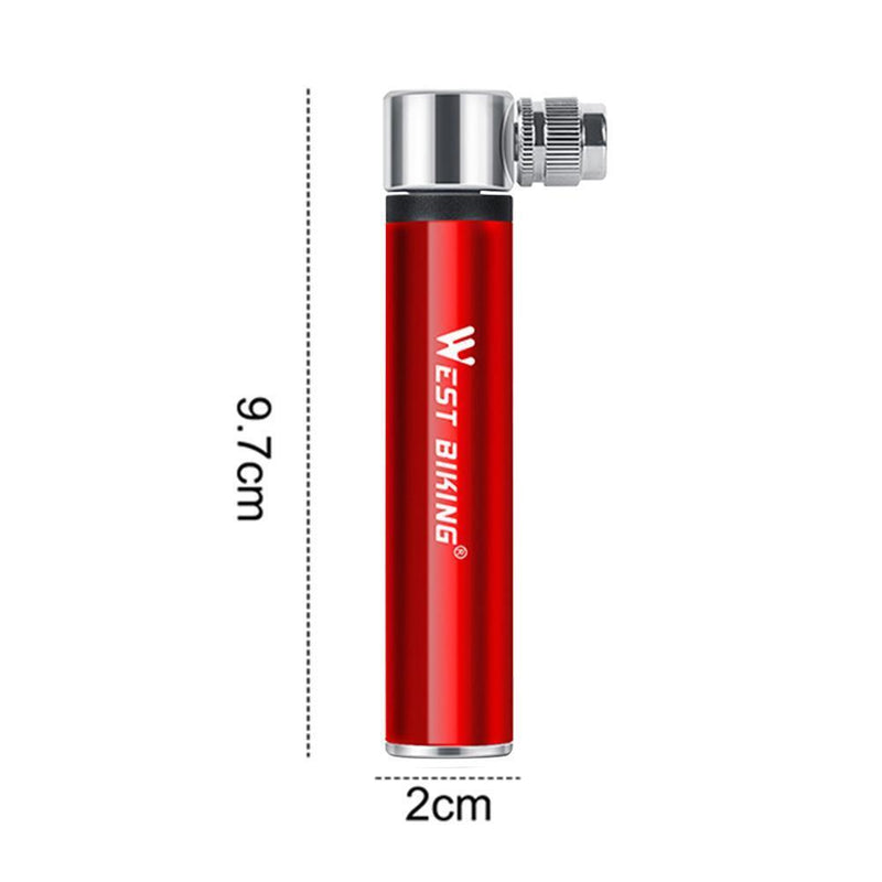 WEST BIKING Mini Bicycle Pump Tire Inflator for MTB Bike Basketball (Red) Newly