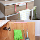 Towel Rack Hanging Holder Kitchen Cabinet Bathroom Towel Rack(Pink) Newly