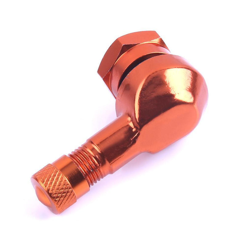 2pcs 90° CNC Aluminum Motorcycle 11.3mm Rim Tire Tyre Valve Stems(Orange)
