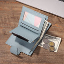 Women Fashion Bifold PU Leather Purse Casual Zipper Card Holder Short Wallet