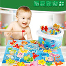 Jigsaw Ocean Animal Pattern Literacy Card Cartoon Fish Magnetic Fishing Game