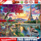 Riverside Tower Oil Paint By Numbers Kit DIY Handpainted on Canvas Wall Art