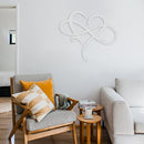 Metal Infinity Heart Art Love Wall Sign Decor for Living Room Home (White) Newly