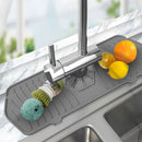 Kitchen Silicone Faucet Absorbent Mat Sink Water Splash Odor Guard (Grey) Newly