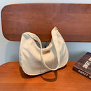 Women Nylon Solid Color Shoulder Bag Zipper Small Crescent Handbag (White)