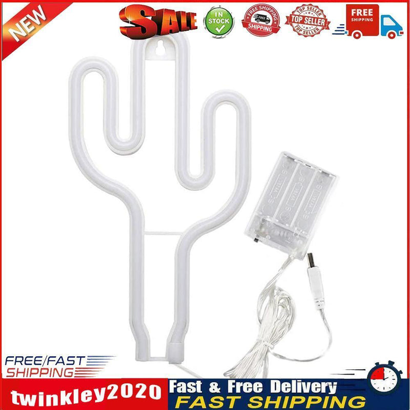 Cactus Shaped LED Decorative Neon Sign Night Light Holiday Art Lamp (B) Newly