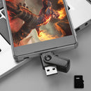 2 in 1 USB OTG Card Reader Micro USB OTG TF SD Card Reader Adapter (Pink)