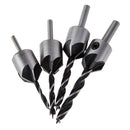 4Pcs HSS 5 Flute Countersink Drill Bit Set Screw Woodworking Chamfer Tool Newly