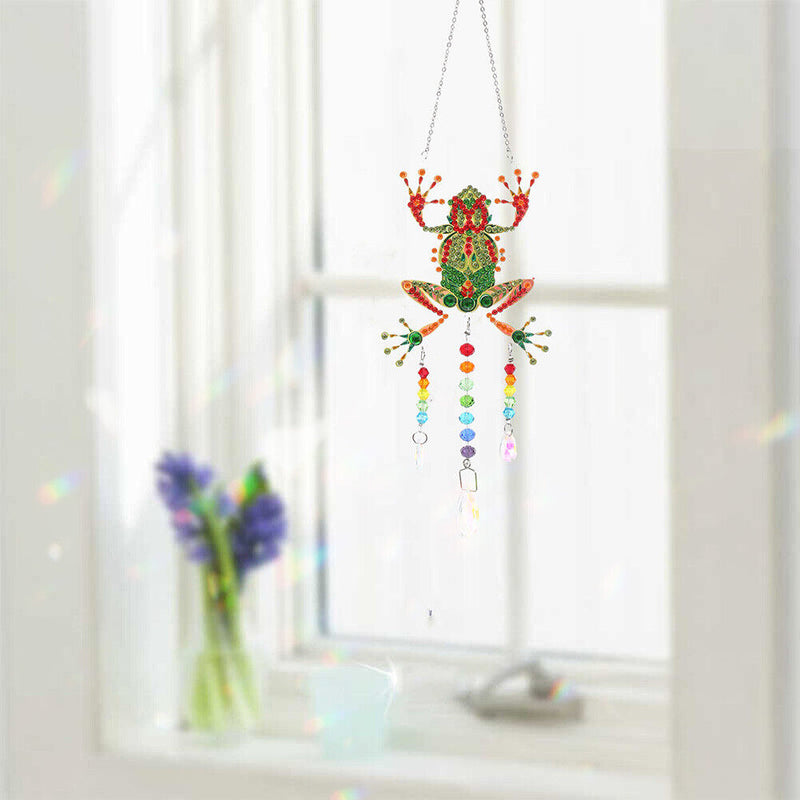 DIY Diamond Painting Light Catcher Hanging Crystal Wind Chime (Frog) Newly