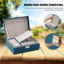 2 Layer Women Jewelry Box, Lockable Organizer, Display Storage Case (Green)