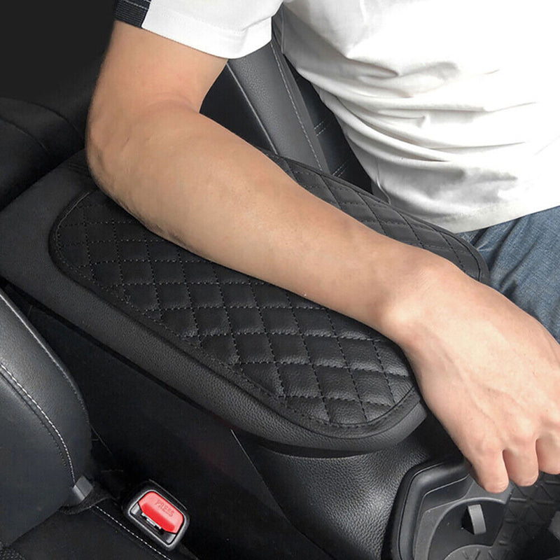 Car Armrests Storage Box Cover Pad Mat Anti-slip with Back Elastic Strap Newly