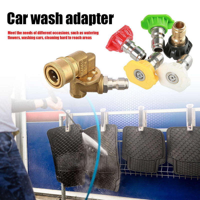 5pcs Pressure Washer Tips 4500 PSI 1/4 Quick Connector with Pivot Coupler
