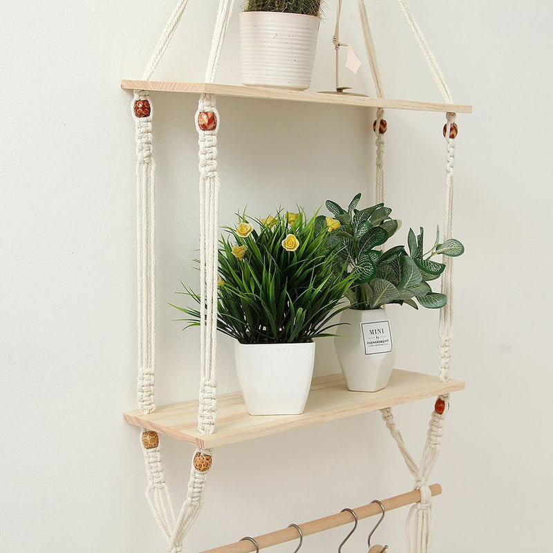 Decoration Hanging Basket Plants Holder Basket Flower Pot Hanging Cotton Rope