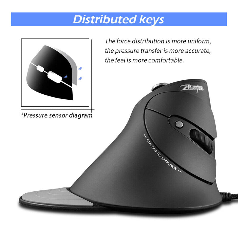 ZEALOTES Gaming Mouse Upright Optical Mouse Wired 12 Buttons Desktop Game Mouse