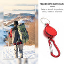 Metal Retractable Keychain Anti-Lost Anti-Theft EDC Keyring Buckle (Red) Newly
