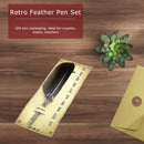 Calligraphy Feather Dip Pen+5 Nib Writing Ink Quill Fountain Pen (Grey) Newly