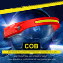 LED COB Headlamp Rechargeable Camping Waterproof Sensor Headlights (Red) Newly