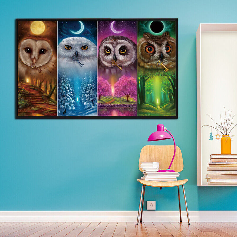 5D Diamond Painting Full Square Drill Color owl Picture of Rhinestone