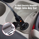 Electric Car Blanket Heated Fleece Travel Throw with Timer (Grey) Newly
