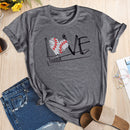 Independence Day Print Love Letter Tea T-Shirt (Grey M)