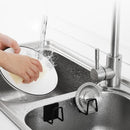 Stainless Steel Sink Sponges Holder Adhesive Drain Drying Rack (Black)