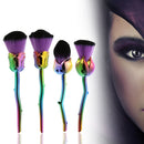 6pcs Rose Shape Makeup Brush Foundation Powder Blush Makeup Cosmetic Tool