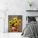 Sunflower Oil Paint By Numbers DIY Handpainted on Canvas Wall Art Picture Crafts