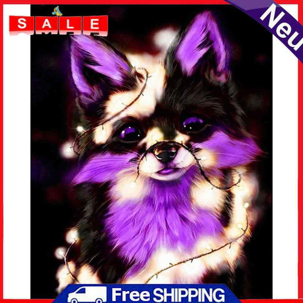 Purple Fox Oil Paint By Numbers Kits Canvas Drawing DIY Coloring Picture for Kid