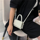 Women Mini Shoulder Bag Alligator Leather Tote Female Pure Chain Crossbody Pouch