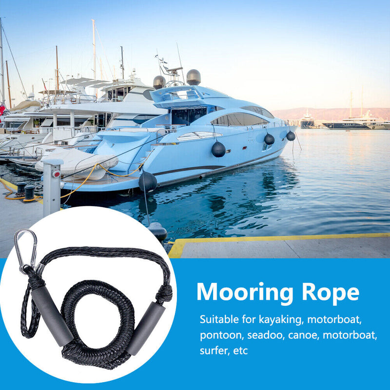 #A 1.2m Boat Bungee Dock Bungee Cords Stretch Lines Mooring Rope for Kayah Canoe