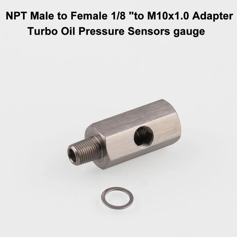 1/8in BSPT Oil Pressure Sensor Tee to NPT Adapter Turbo Feed Line Gauge T